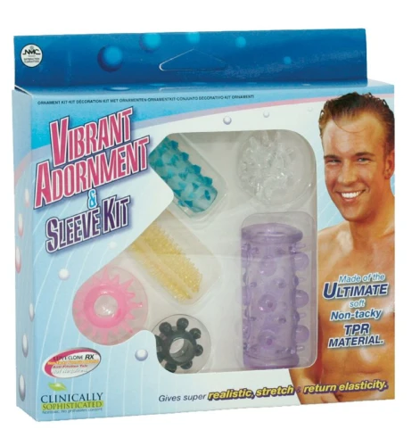 Набор насадок и эрекционных колец VIBRANT ADORNMENT & SLEEVE KIT