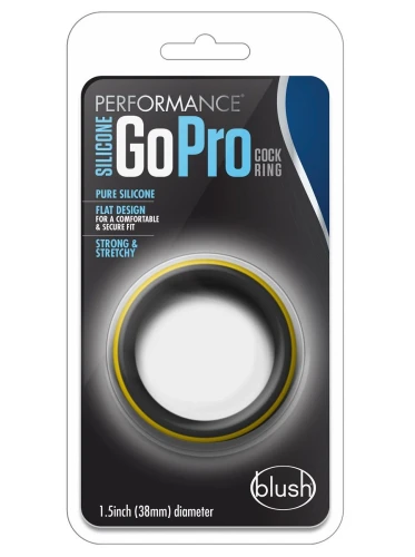 Чёрно-жёлтое силиконовое эрекционное кольцо Silicone Go Pro Cock Ring