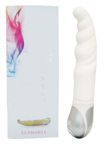 Белый вибромассажер EUPHORIA VIBE THERAPY - 23,5 см.