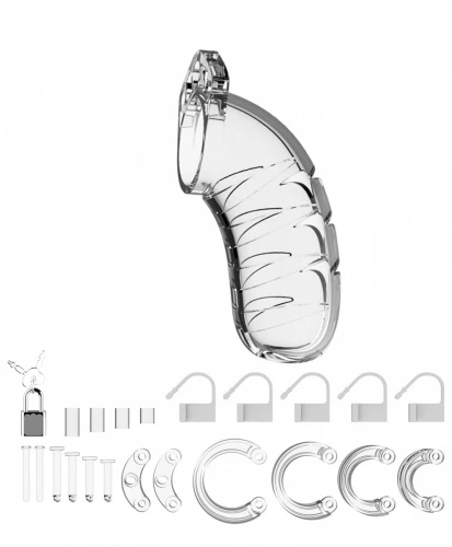 Прозрачный мужской пояс верности Model 04 Chastity 4.5" Cock Cage