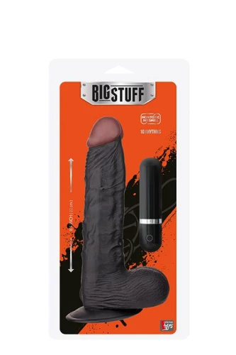 Чёрный вибромассажёр BIGSTUFF 8.5INCH BLACK - 22 см.