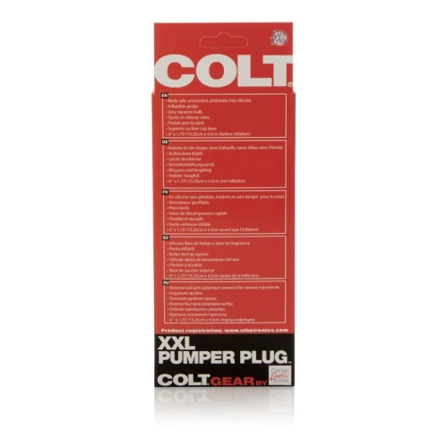 Анальная помпа с эффектом подкачки COLT XXL PUMPER PLUG - 17 см.