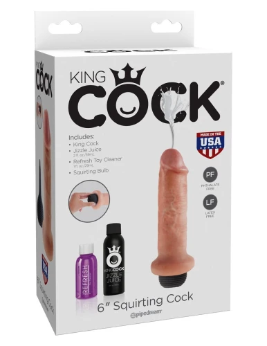 Фаллоимитатор с имитацией семяизвержения 6" Squirting Cock - 17,8 см.