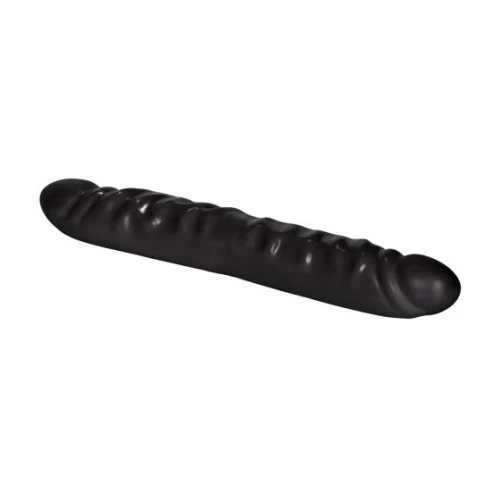 Чёрный двусторонний фаллоимитатор Veined Double Dong 12 - 30 см.