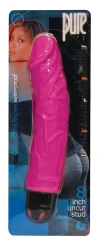 Многоскоростной розовый вибратор-реалистик PURE STUD PINK - 20,3 см.