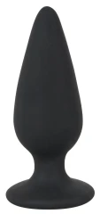 Чёрная анальная втулка Heavy Plug Medium - 8,9 см.