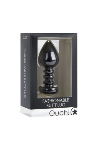 Чёрная анальная пробка Fashionable Buttplug - 10 см.