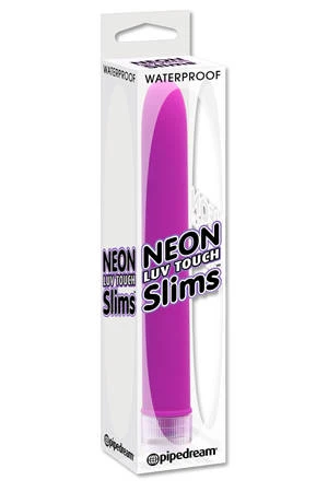 Фиолетовый вибратор Neon Slim из супер-мягкого материала