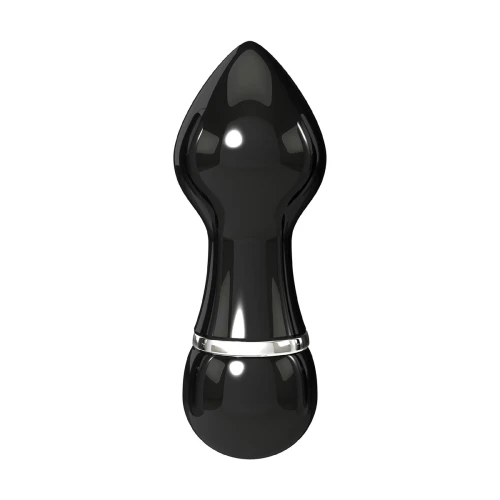 Чёрный алюминиевый вибратор BLACK SMALL - 7,5 см.
