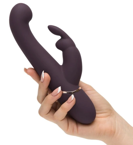 Фиолетовый вибратор Come to Bed Rechargeable Slimline G-Spot Rabbit Vibrator - 22,2 см.