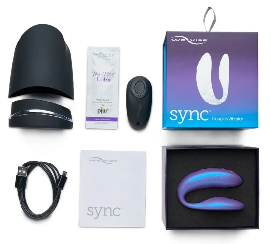Фиолетовый вибратор для пар We-Vibe Sync Cosmic