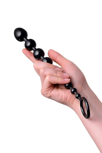 Чёрная анальная цепочка A-toys - 28,3 см.
