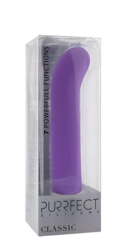 Фиолетовый вибратор PURRFECT SILICONE CLASSIC G-SPOT PURPLE - 17,5 см.