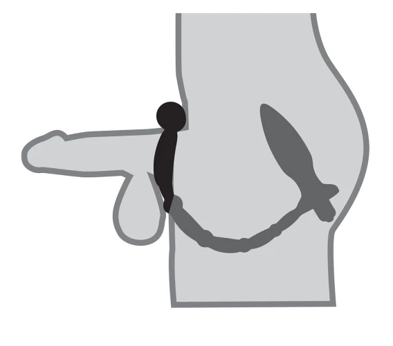 Эрекционное кольцо с вибрацией и анальным вибратором Ass-Kicker with Cockring