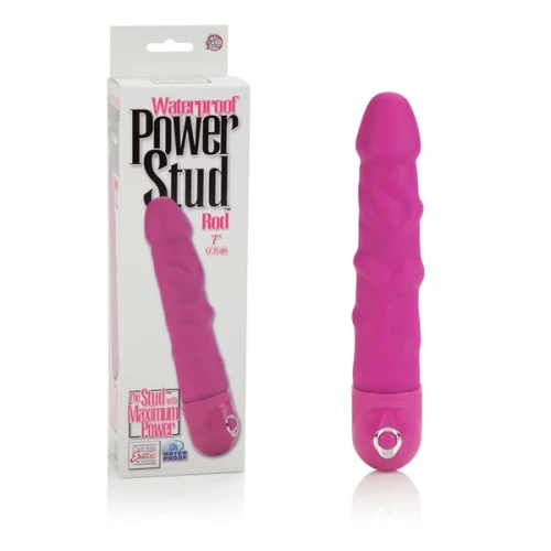 Розовый вибратор Power Stud Rod Dongs - 17,8 см.