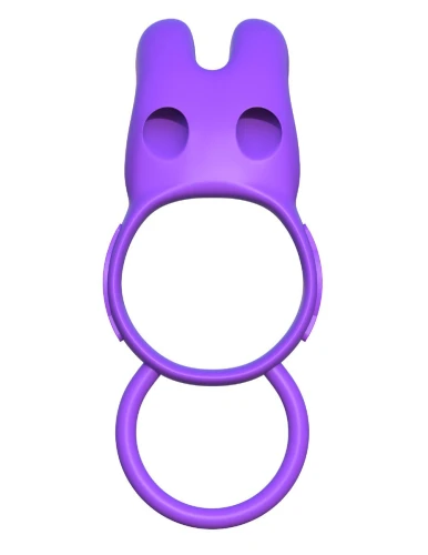 Эрекционное кольцо с вибрацией и подхватом для мошонки Twin Teazer Rabbit Ring