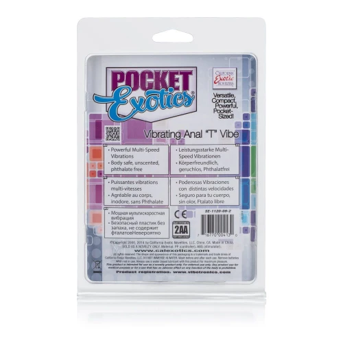 Вибромассажёр простаты Pocket Exotics Vibrating Anal "T" Vibe - 12,8 см.