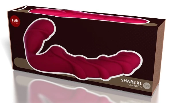 Безремневой ярко-розовый страпон Share XL