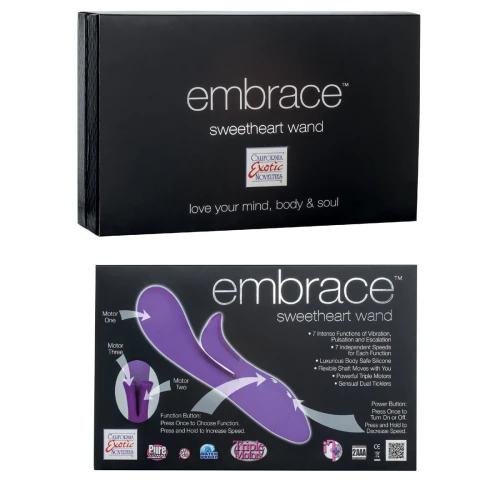 Фиолетовый вибратор Embrace Sweetheart Wands - 20 см.