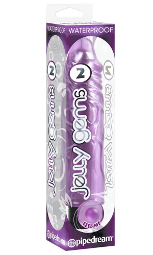 Фиолетовый вибратор Jelly Gems - 19 см.