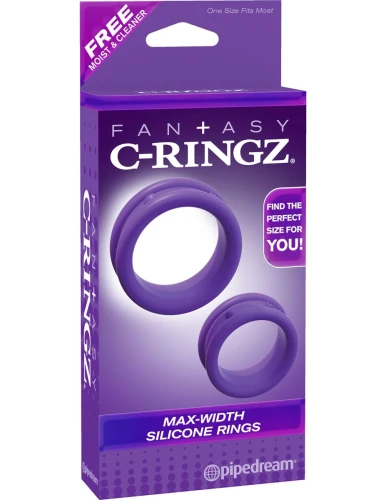 Набор из двух фиолетовых эрекцонных колец Max Width Silicone Rings