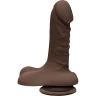 Коричневый фаллоимитатор с мошонкой на присоске The D Super D 6" Chocolate - 16,5 см.