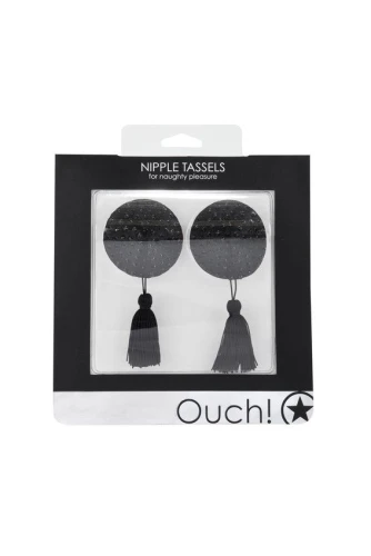 Чёрные круглые пестисы Nipple Tassels Round