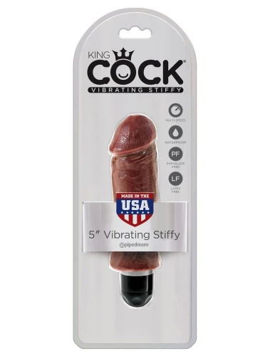 Коричневый вибратор-реалистик 5" Vibrating Stiffy - 16,5 см.