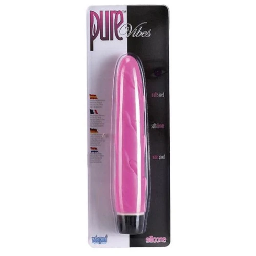 Розовый силиконовый вибромассажер PURE