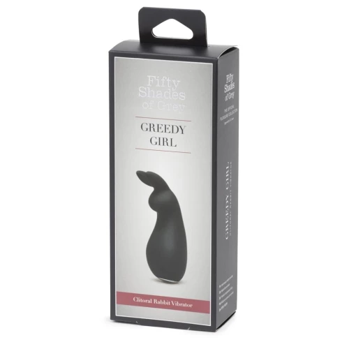 Чёрный клиторальный стимулятор Greedy Girl Clitoral Rabbit Vibrator