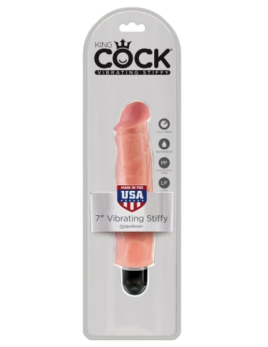 Телесный вибратор-реалистик 7" Vibrating Stiffy - 21,6 см.