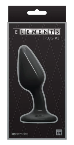 Чёрный гладкий изогнутый анальный плаг Plug № 3 - 12,3 см.