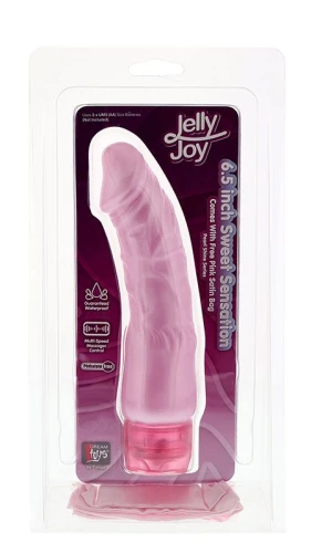 Розовый вибратор реалистичной формы JELLY JOY SWEET SENSATIONS - 16,5 см.