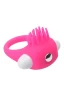 Розовое эрекционное кольцо с щеточкой LIT-UP SILICONE STIMU RING 5