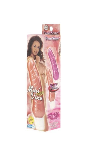 Розовый вибратор-реалистик MINI VIBE 5 PEARL SHINE VIBRATOR PINK - 12,7 см.