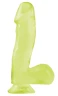 Светящийся в темноте фаллоимитатор с присоской Basix Rubber Works 6.5" Dong with Suction Cup - 17,8 см.