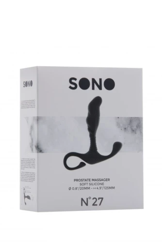 Серый анальный массажер простаты Prostate Massager No.27 - 12,5 см.