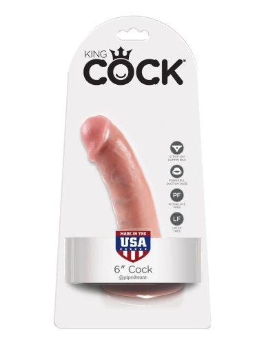 Телесный фаллоимитатор 6" Cock на присоске - 15,2 см.