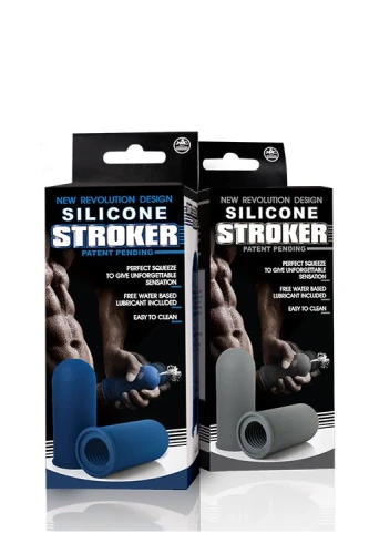 Синий мастурбатор с рёбрышками внутри SILICONE MASTURBATOR BLUE