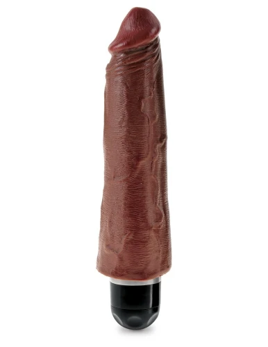 Коричневый вибратор-реалистик 8" Vibrating Stiffy - 24,8 см.