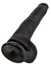 Чёрный фаллоимитатор-гигант 14" Cock with Balls - 37,5 см.