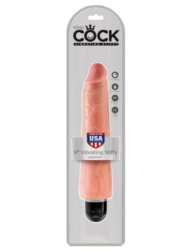 Телесный вибратор-реалистик 9" Vibrating Stiffy - 27,9 см.