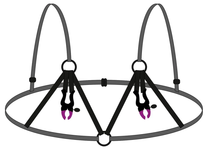 Декоративный бюстгальтер с зажимами на соски Bra with silicone nipple clamps