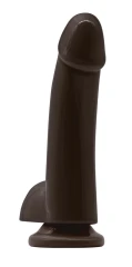 Коричневый гладкий фаллоимитатор на присоске с мошонкой Smooth 4 Inch Dildo - 14,6 см.