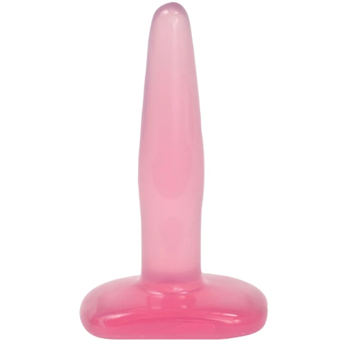 Гелевая анальная пробка розового цвета Crystal Jellies Small Butt Plug - 11,5 см.