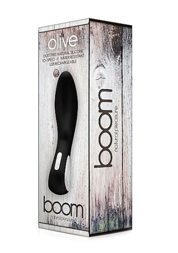 Чёрный вибромассажер со стимуляцией точки G Olive - 15,8 см.