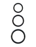 Набор из трех чёрных эрекционных колец Silicone 3-Ring Stamina Set