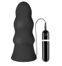 Чёрная виброёлочка MENZSTUFF VIBRATING BUTTCRASHER WAVED - 20 см.