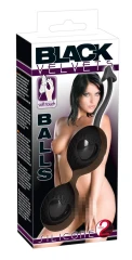 Чёрные вагинальные шарики с сердечками BLACK VELVETS