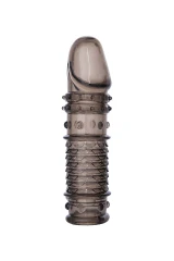 Дымчатая закрытая насадка ToyFa XLover с чешуйками и пупырышками - 13,5 см.